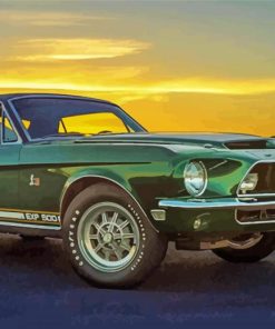 Vintage Green Mustang Diamond Paintings