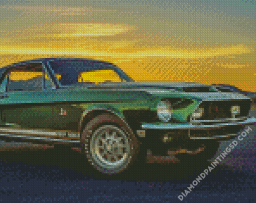 Vintage Green Mustang Diamond Paintings