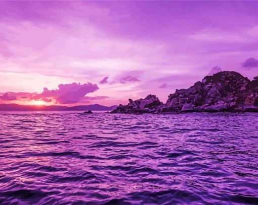 Virgin Island Sunset Seascape Diamond Paintings