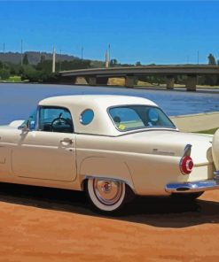 White 56 Ford Thunderbird Diamond Paintings