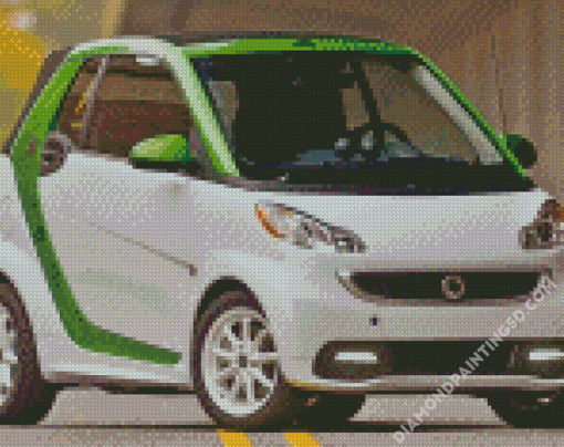 White Smart Fortwo Diamond Paintings