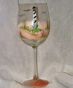 Wine Glass With Lighthouse Diamond Paintings