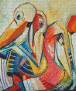 Abstract Pelicans Diamond Paintings