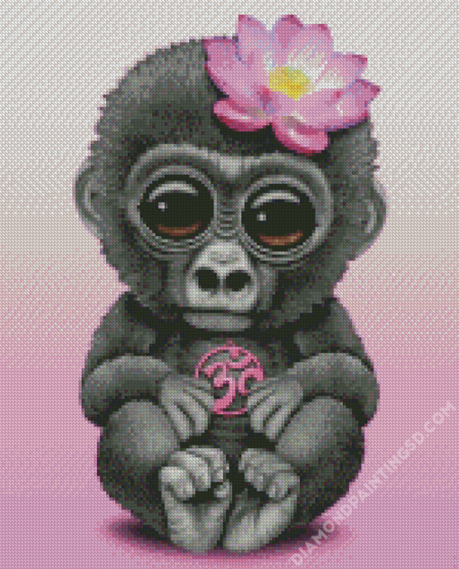 Adorable Baby Gorilla Diamond Paintings