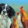 Aesthetic Dog With Chicken Diamond Paintings