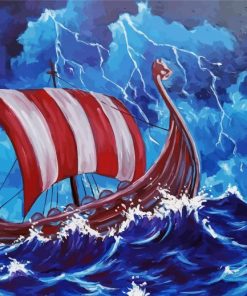 Aesthetic Viking Vessel Art Diamond Paintings