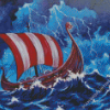 Aesthetic Viking Vessel Art Diamond Paintings