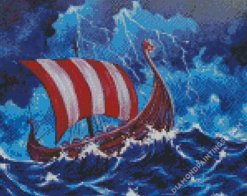 Aesthetic Viking Vessel Art Diamond Paintings