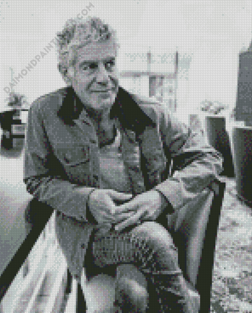 Black And White Anthony Bourdain Diamond Paintings