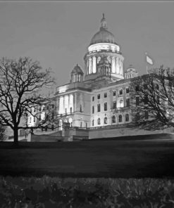 Black And White Providence Rhode Island State House Diamond Paintings