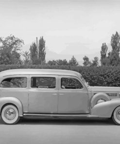 Black And White Cadillac Hearse Diamond Paintings