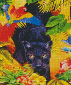 Black Jaguar Jungle Diamond Paintings