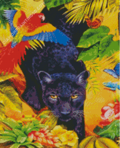 Black Jaguar Jungle Diamond Paintings