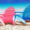 Blue And Pink Adirondack Chairs Diamond Paintings