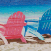 Blue And Pink Adirondack Chairs Diamond Paintings