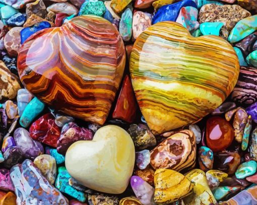 Cool Stone Hearts Diamond Paintings