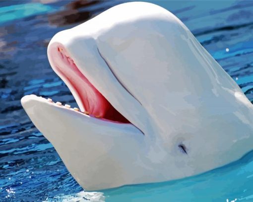 Cute Beluga Whale Animal Diamond Paintings