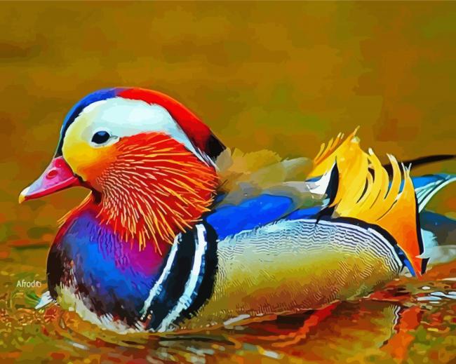 Cute Mandarin Duck Diamond Paintings