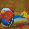 Cute Mandarin Duck Diamond Paintings