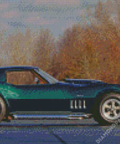 Dark Green 69 Corvette Diamond Paintings