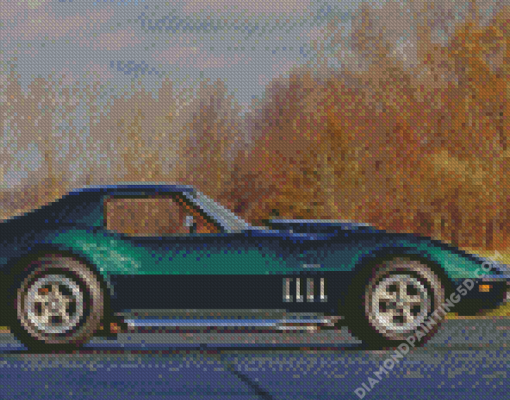 Dark Green 69 Corvette Diamond Paintings