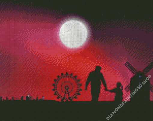 Father And Daughter Silhouette Art Diamond Paintings