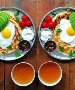 Healthy Morning Breakfast Egg And Salad Diamond Paintings