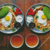 Healthy Morning Breakfast Egg And Salad Diamond Paintings