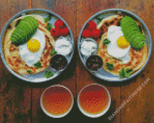 Healthy Morning Breakfast Egg And Salad Diamond Paintings