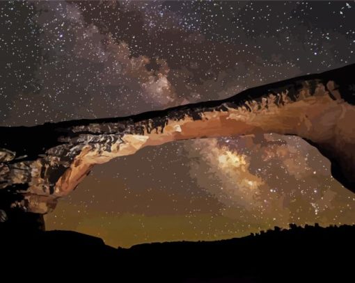 Natural Bridges National Monument At Night Diamond Paintings