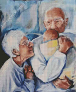 Newborn and Grandparents Diamond Paintings