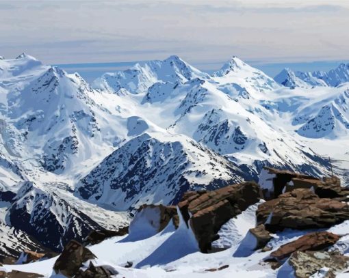 Snowy Southern Alps Diamond Paintings