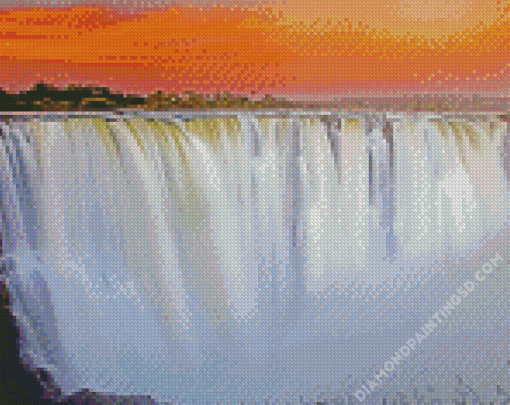 Victoria Falls At Sunset Zimbabwe Diamond Paintings