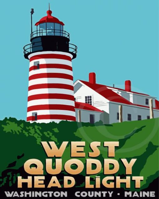 West Quoddy Head Lighthouse Poster Diamond Paintings