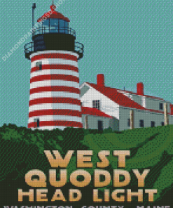 West Quoddy Head Lighthouse Poster Diamond Paintings