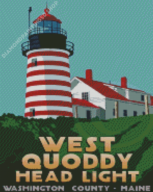 West Quoddy Head Lighthouse Poster Diamond Paintings