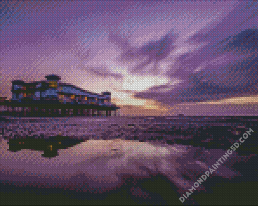 Weston Super Mare Beach Sunset Diamond Paintings