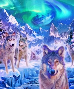 Winter Wolf Pack Diamond Paintings