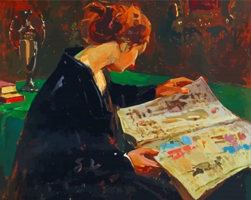 A Girl Reading Vincenzo Art Diamond Paintings