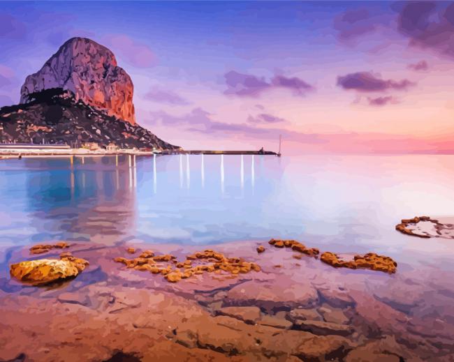 Beautiful View Of Calpe Beach Diamond Paintings