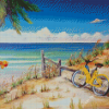 Bicycle On Beach Art Diamond Paintings