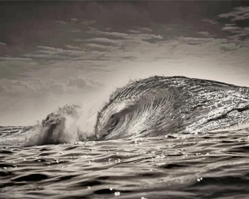 Black And White Beach Wave Diamond Paintings