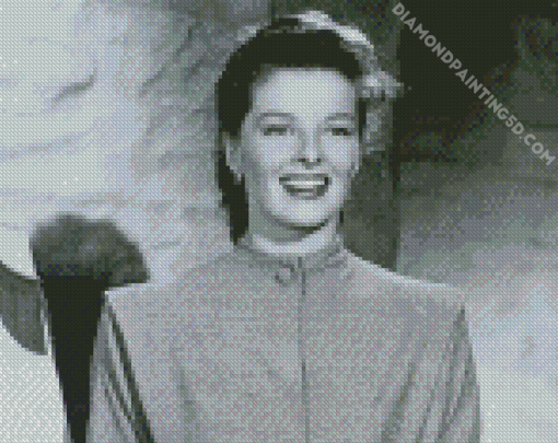 Black And White Actress Katharine Hepburn Diamond Paintings