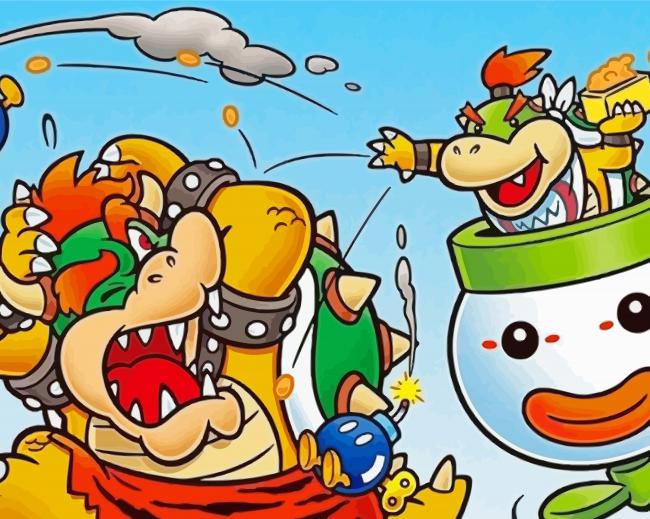 Bowser And Bowser Jr Art Diamond Paintings