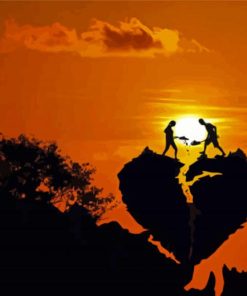 Broken Couple Sunset Silhouette Diamond Paintings