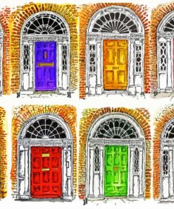 Colorful Irish Doors Art Diamond Paintings