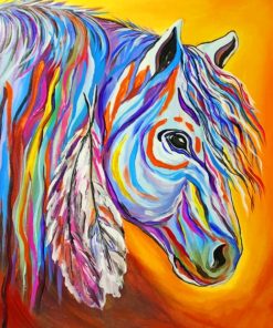 Colorful Native Horse Diamond Paintings