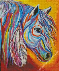 Colorful Native Horse Diamond Paintings