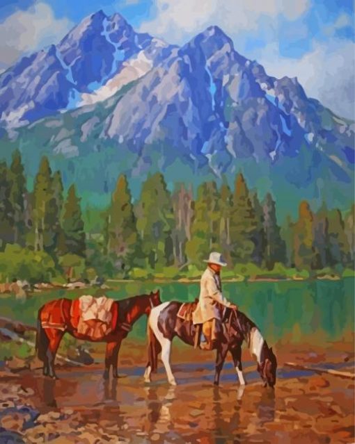 Cowboys And Indians Landscape Diamond Paintings