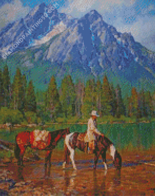 Cowboys And Indians Landscape Diamond Paintings